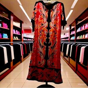 JM Collection Printed Tie Sleeve Sheath Dress
